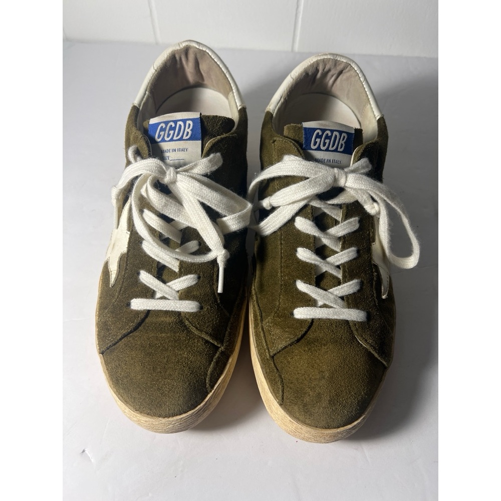 GGDB Olive Green Sneakers with White Laces